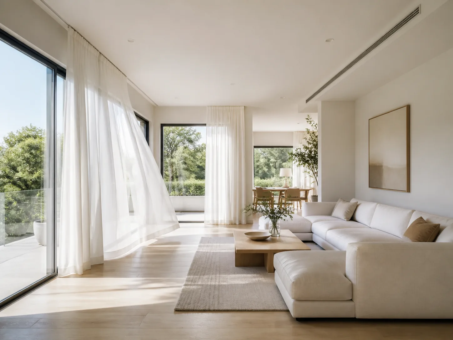 Bright living room with clean air