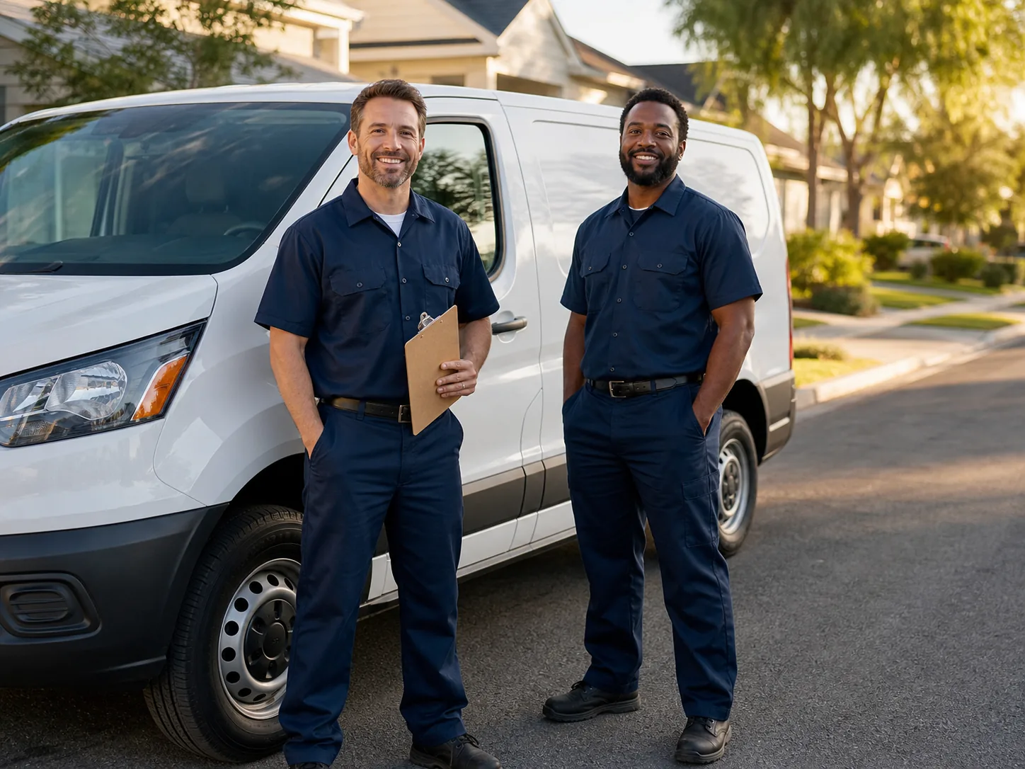 Frolkin & Sons crew beside the van