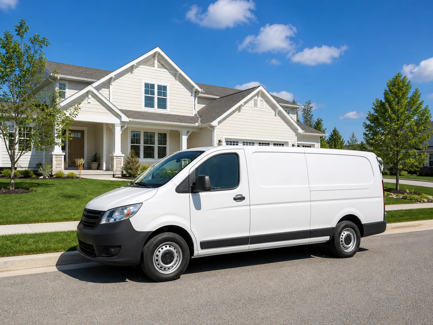 Frolkin & Sons service van at a suburban home