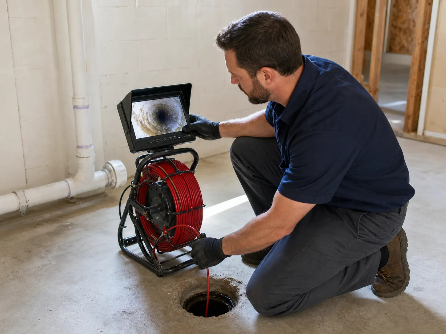 Sewer line camera inspection